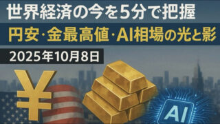 世界経済の今を5分で把握：円安・金最高値・AI相場の光と影｜2025年10月8日【最新】
