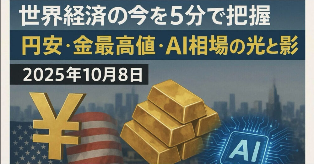 世界経済の今を5分で把握：円安・金最高値・AI相場の光と影｜2025年10月8日【最新】